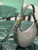 Prada 1BC194 Arqué small leather Shoulder  Bag Gray