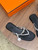 Hermes H261038ZvL1390 Miss sandal Black & Silver