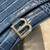 Balenciaga 593546 Hourglass Small Top Handle Crocodile Bag Navy Blue Silver