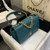 Chanel 19 Maxi Handbag Lambskin Gold AS1162 Lake Blue