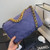 Chanel 19 Large Handbag Velvet Gold AS1161 Blue