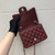 Chanel A35200 Mini Flap Bag 17cm Grained Calfskin Wine Red Silver