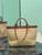 Prada Medium crochet and leather tote bag 1BG499 Brown
