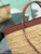 Prada Medium crochet and leather tote bag 1BG499 Brown