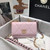 Chanel A86092 WOC 19 Chain Wallet Bag Lambskin Light Pink