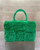 Bottega Veneta BV 652867 Arco Tote Intreccio shearling Green