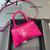 Balenciaga 593546 Hourglass Small Top Handle Crocodile Bag Plum
