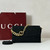 Gucci 857622 Medium Shoulder Bag Suede Black GG