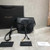 YSL 551559 Yves Saint Laurent Datcha Lizard-Effect Leather Bag Black - luxibagsmall