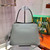 Prada 1BA282 Medium Saffiano Leather Prada Matinee Bag Gray - luxibagsmall
