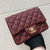 Chanel A35200 Mini Flap Bag 17cm Grained Calfskin Wine Red Gold