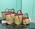 Prada Mini crochet and leather tote bag 1BG501 Brown