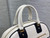 Dior M6209 Small Vibe Zip Bowling Bag White and Blue Smooth Calfskin