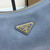 Prada Aimée large nubuck leather shoulder bag 1BC231 Blue