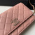 Chanel Classic Wallet on Chain Grained Shiny AP2742 Pink