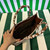 Prada 1BA356 Large Prada Symbole Jacquard Fabric Handbag Tan White