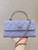 Chanel AP3238 Phone Holder with Chain Grained Shiny Calfskin Purple
