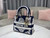 Dior M0565 Medium Lady D-Life Bag Blue and White Cornely-Effect Embroidery
