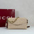 Gucci 857622 Medium Shoulder Bag Suede Beige GG