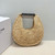 Celine classic panier HOBO BAG IN Raffia and Calfskin 112772 Nuture Black