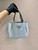 Prada 1BG335 Tote Leather Bucket Handbag Light Blue