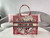 Dior M1296 Small DIOR BOOK TOTE Red and White D-Royaume d'Amour Embroidery Red and white
