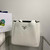 Prada 1BG335 Tote Leather Bucket Handbag White