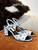 Chanel Women's Sandals G38969 Printed Lambskin White with Black C90242
