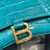 Balenciaga 593546 Hourglass Small Top Handle Crocodile Bag Blue Gold