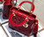 Dior M0565 Medium Lady Dior Patent Cannage Calfskin Bag Red