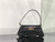 Balenciaga 695645 Women's XX Small Flap Bag Crocodile Embossed In Black