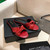 Yves Saint Laurent Bianca Flat Mules In Smooth Leather Red 30153 - luxibagsmall