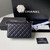 Chanel Classic Wallet on Chain Grained Shiny AP2734 black