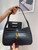 YSL LE5A7 Hobo Bag In Crocodile Embossed Shiny Leather Black