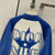 Dior  224V50 Dior Vibe Bomber Jacket Fluorescent Blue and White