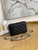 Chanel A81194 Vanity with chain Calfskin Sliver Black