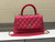 Chanel A92990 Medium Flap Bag With Top Handle Bag Rose Red