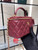 Chanel AP2199 Vanity With Chain Lambskin Gold Tone Red