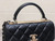 Chanel A92236 Small Trendy CC Flap Bag With Top Handle Lambskin bag Black Gold