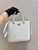 Prada 1BA330 Brushed Leather Tote Bag White