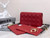 Dior S0204 Lady Dior Pouch Ultramatte Cannage Calfskin Red