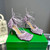 Bottega Veneta BV 690026 Hand-embroidered shell mesh and leather sandals