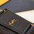 YSL 672738 Monogram Mini Nolita In Lamé Leather Black