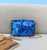 Fendi 8BR792 Medium Baguette 1997 Blue Satin Bag with Sequins 0127L
