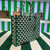 Prada 1BA356 Large Prada Symbole Jacquard Fabric Handbag Green White