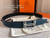 Hermes Women's Leather H Buckle Belt 32MM 19050 Navy Blue - luxibagsmall