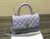 Chanel A92991 Large Flap Bag With Top Handle handBag Light Blue