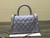 Chanel A92991 Large Flap Bag With Top Handle handBag Light Blue