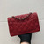 Chanel A69900 Mini Flap Bag Grained Calfskin Red Silver