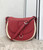 Fendi 655 Fendi Moonlight Shoulder Saddle Leather Bag Red - luxibagsmall
